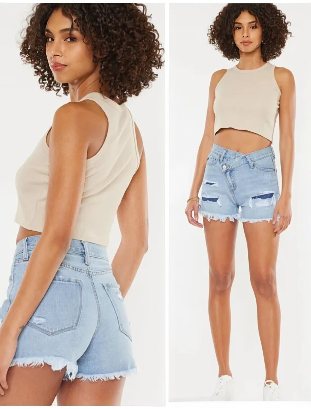 NWT KanCan Leandra High Rise Distressed Denim Shorts Women's Medium NEW! Boho